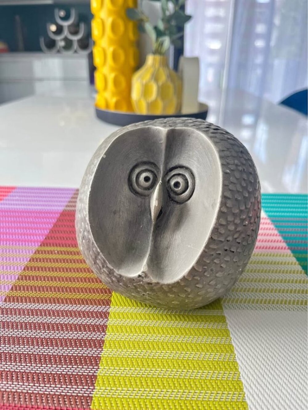 Mid-Century Modern handcrafted owl sculpture paperweight
